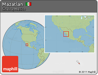 Savanna Style Location Map of Mazatlan, within the entire country