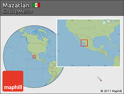 Savanna Style Location Map of Mazatlan, within the entire country