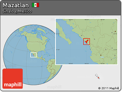 Savanna Style Location Map of Mazatlan
