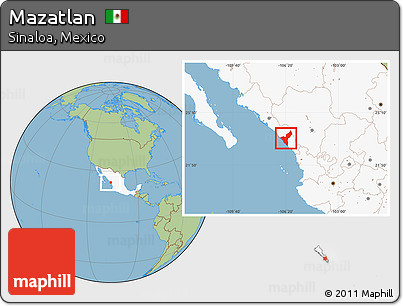 Savanna Style Location Map of Mazatlan, highlighted country