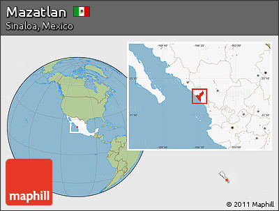 Savanna Style Location Map of Mazatlan, highlighted country