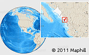 Shaded Relief Location Map of Mazatlan, highlighted parent region