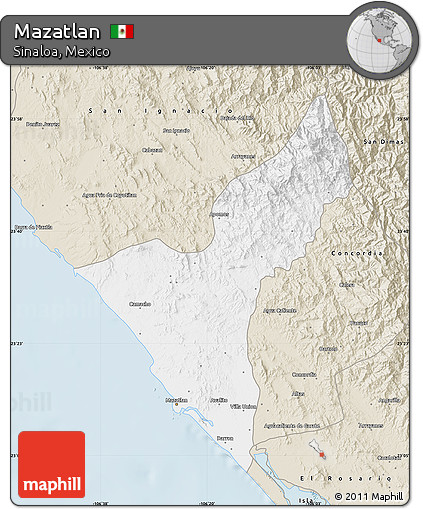 Classic Style Map of Mazatlan