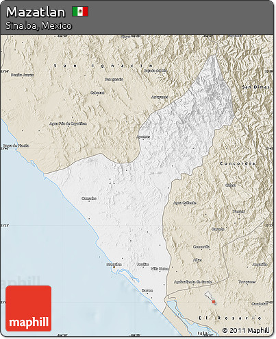Classic Style Map of Mazatlan