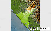 Physical Map of Mazatlan, darken