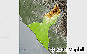 Physical Map of Mazatlan, darken, semi-desaturated