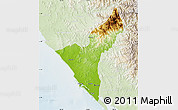 Physical Map of Mazatlan, lighten