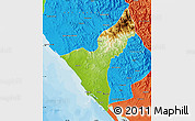 Physical Map of Mazatlan, political outside