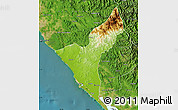 Physical Map of Mazatlan, satellite outside