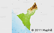 Physical Map of Mazatlan, single color outside