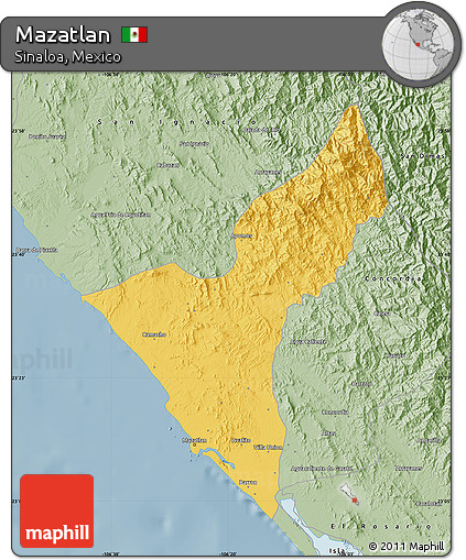 Savanna Style Map of Mazatlan