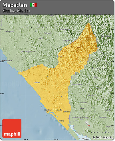 Savanna Style Map of Mazatlan