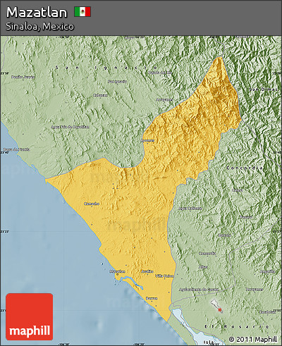 Savanna Style Map of Mazatlan
