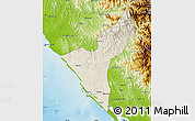 Shaded Relief Map of Mazatlan, physical outside