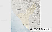 Shaded Relief Map of Mazatlan, semi-desaturated