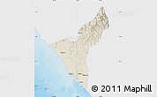Shaded Relief Map of Mazatlan, single color outside