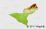 Physical Panoramic Map of Mazatlan, cropped outside