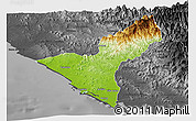 Physical Panoramic Map of Mazatlan, darken, desaturated