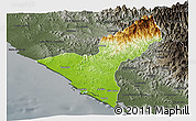 Physical Panoramic Map of Mazatlan, darken, semi-desaturated