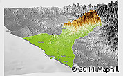 Physical Panoramic Map of Mazatlan, desaturated