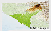 Physical Panoramic Map of Mazatlan, lighten