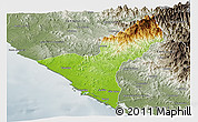 Physical Panoramic Map of Mazatlan, semi-desaturated