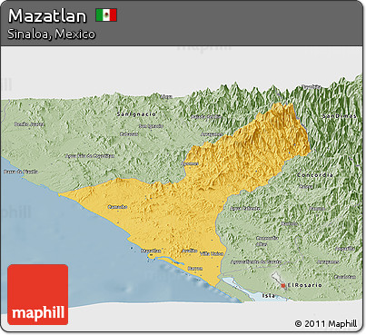 Savanna Style Panoramic Map of Mazatlan