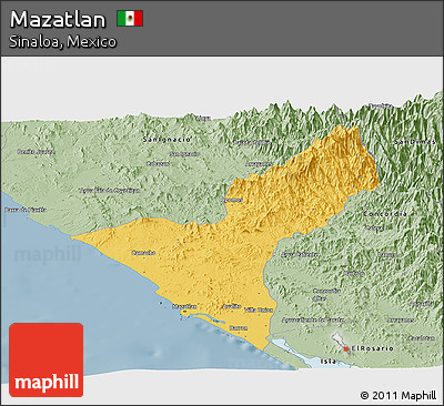 Savanna Style Panoramic Map of Mazatlan