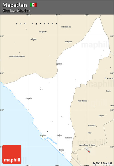 Classic Style Simple Map of Mazatlan