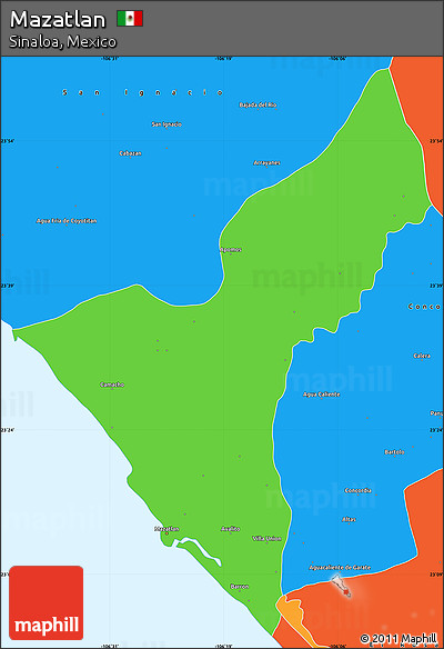 Political Simple Map of Mazatlan