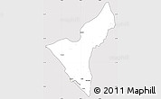 Silver Style Simple Map of Mazatlan, cropped outside