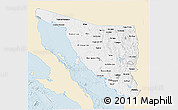 Classic Style 3D Map of Sonora, single color outside