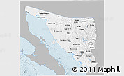 Gray 3D Map of Sonora, single color outside