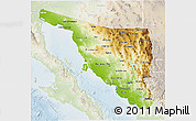 Physical 3D Map of Sonora, lighten