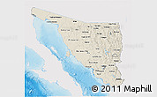 Shaded Relief 3D Map of Sonora, single color outside