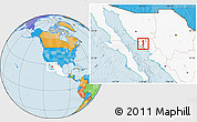 Political Location Map of Bacum, highlighted country