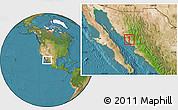 Satellite Location Map of Bacum