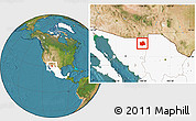 Satellite Location Map of Bavispe, highlighted country