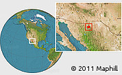 Satellite Location Map of Bavispe