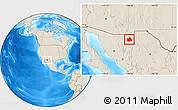 Shaded Relief Location Map of Bavispe