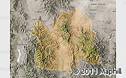 Satellite Map of Bavispe, semi-desaturated