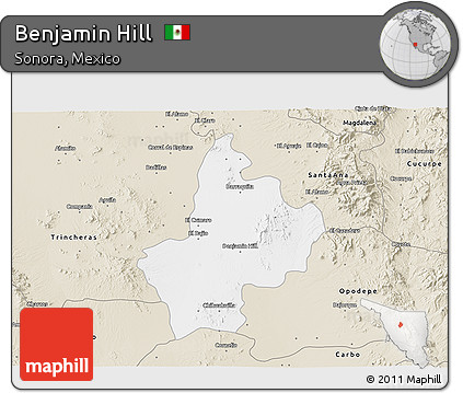 Classic Style 3D Map of Benjamin Hill