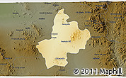 Physical 3D Map of Benjamin Hill, darken
