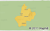 Savanna Style 3D Map of Benjamin Hill, single color outside