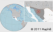 Gray Location Map of Benjamin Hill, highlighted country, highlighted parent region, hill shading
