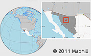Gray Location Map of Benjamin Hill, highlighted country, highlighted parent region