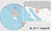 Gray Location Map of Benjamin Hill, highlighted country