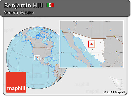 Gray Location Map of Benjamin Hill, highlighted parent region