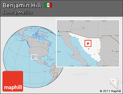 Gray Location Map of Benjamin Hill, highlighted parent region
