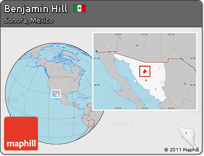 Gray Location Map of Benjamin Hill, highlighted parent region